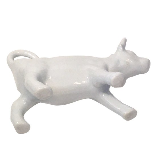 Ceramic Bull Cow Creamer Pitcher Porcelain Cream Milk Dispenser Cattle Decor - Picture 5 of 6